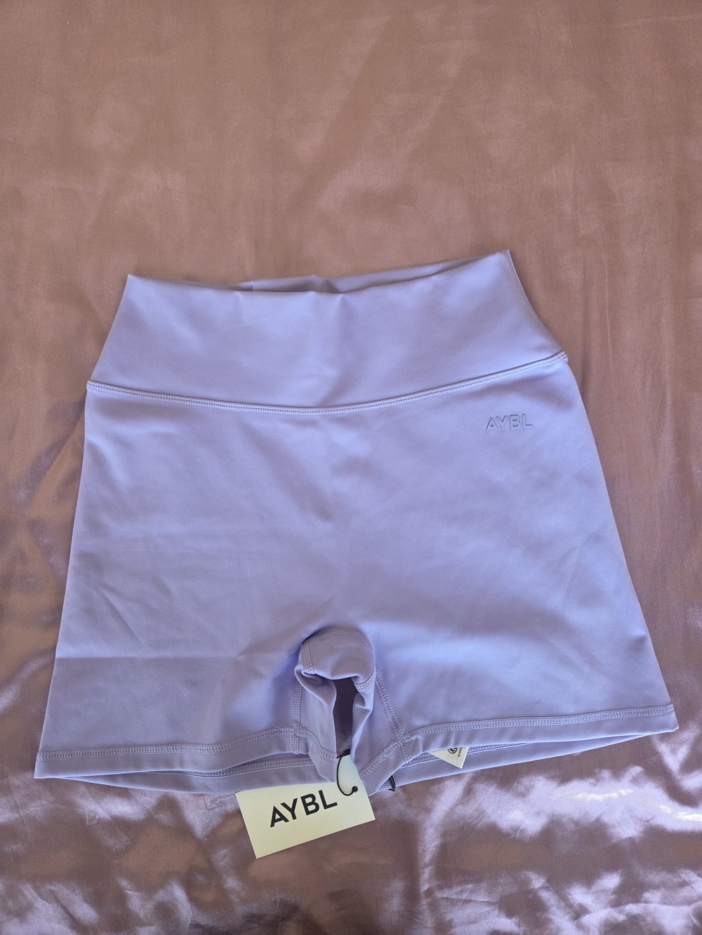 NWT AYBL Lilac High-Waist Bike Shorts Women's Size L